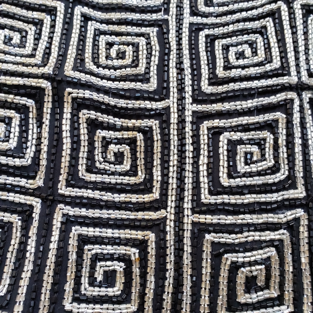Vintage Theomiles Silver & Black Beaded Vest - Picture 2 of 8